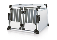 TRIXIE Doppel-Transportbox aluminium - Größe M/L 