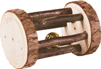 TRIXIE Natural Living - Spielrolle mit Schelle - 5 x 7 cm Holzfarbe