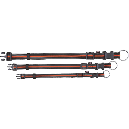 TRIXIE Fusion - Halsband - schwarz/orange - M/L, 35-55 cm / 20 mm 