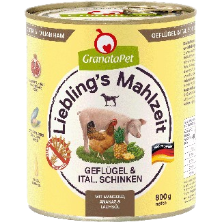 GranataPet Liebling's Mahlzeit - 800 g - Geflügel & italienischer Schinken 