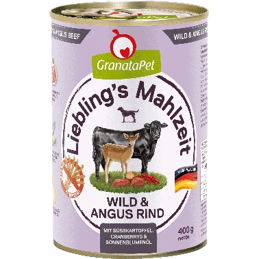 GranataPet Liebling's Mahlzeit - 400 g - Wild & Angus Rind 