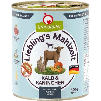 GranataPet Liebling's Mahlzeit - 800 g - Kalb & Kaninchen 