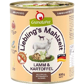 GranataPet Liebling's Mahlzeit - 800 g - Lamm & Kartoffel 