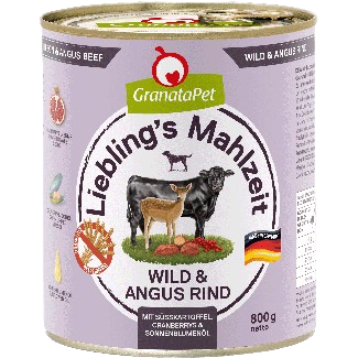 GranataPet Liebling's Mahlzeit - 800 g - Wild & Angus Rind 