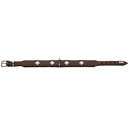 HUNTER Halsband Swiss - braun - M / L (47 – 54 cm) 