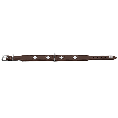 HUNTER Halsband Swiss - braun - S / M (35 – 40 cm) 