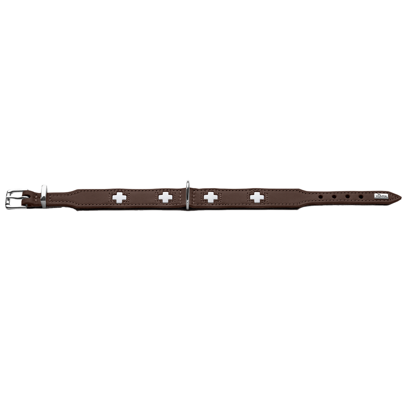 HUNTER Halsband Swiss - braun - S / M (35 – 43 cm) 