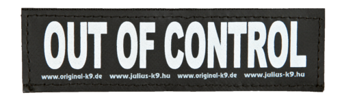 Julius-K9 Klettsticker 16 x 5 cm - Out of Control 