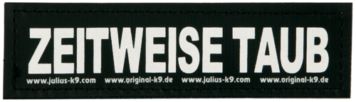 Julius-K9 Klettsticker 11 x 3 cm - Zeitweise Taub 