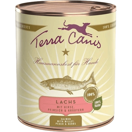 Terra Canis Menü Classic - 800 g - Lachs mit Hirse, Pfirsich & Kräutern 