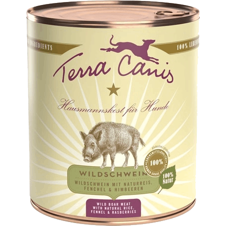 Terra Canis Menü Classic - 800 g - Wildschwein mit Naturreis, Fenchel & Himbeere 