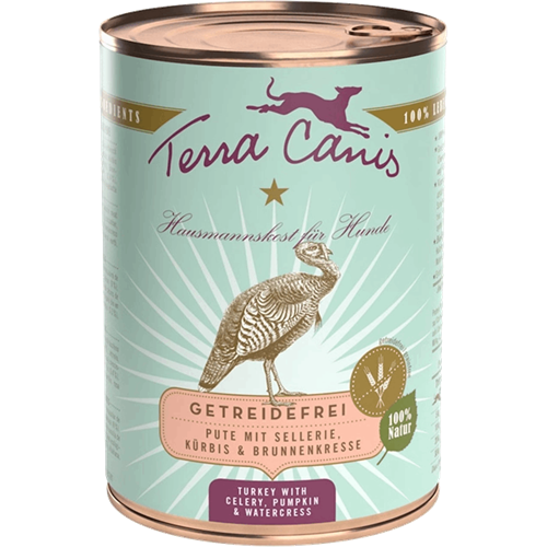 Terra Canis Menü Sensitive - getreidefrei - 400 g - Pute mit Sellerie, Kürbis & Brunnenkresse 