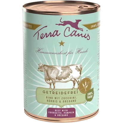 Terra Canis Menü Sensitive - getreidefrei - 400 g - Rind mit Zucchini, Kürbis & Oregano 
