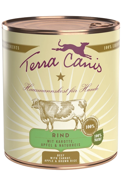 Terra Canis Menü Classic - 800 g - Rind mit Karotte, Apfel & Naturreis 
