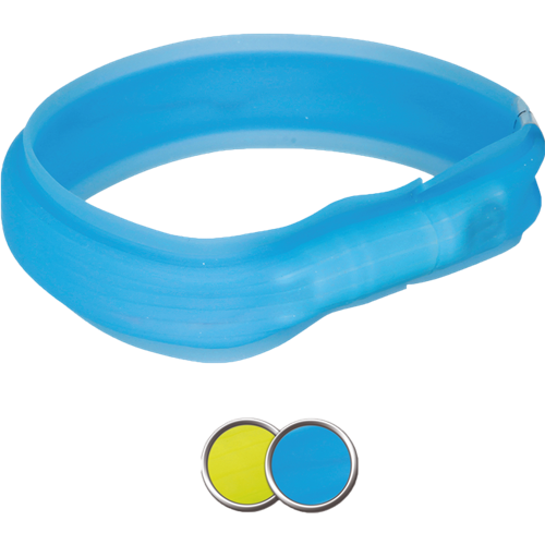 TRIXIE Flash Leuchtband USB - blau - M / L (50 cm) 