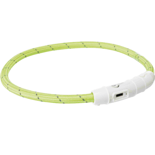 TRIXIE Flash Leuchtring USB - grün - L / XL (65 cm) 