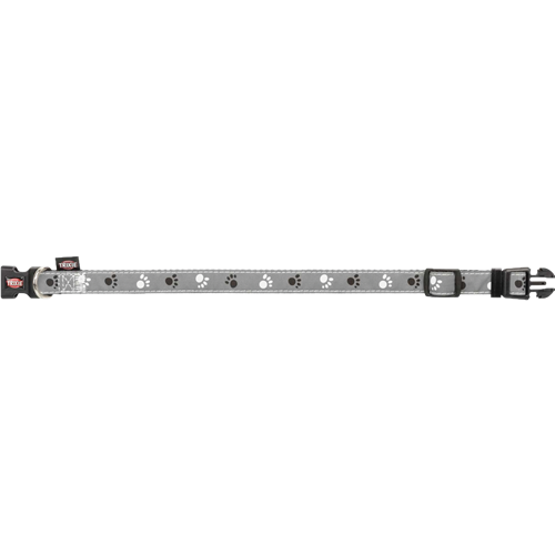 TRIXIE Silver Reflect Halsband - schwarz / silbergrau - S / M (30 – 45 cm) 