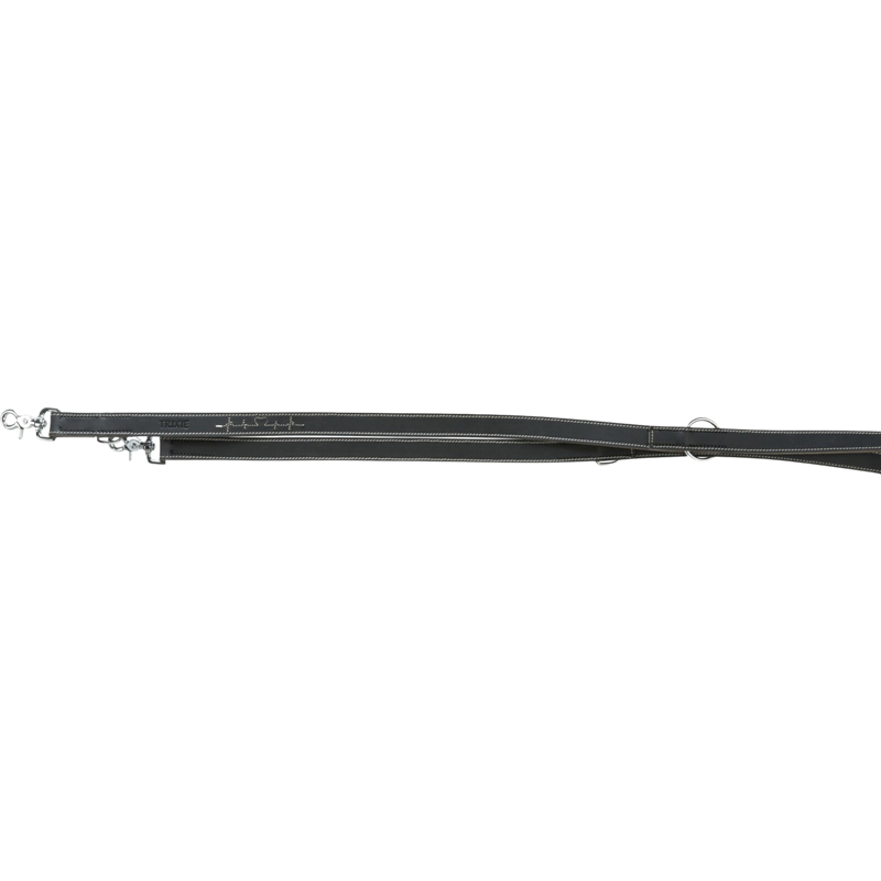 TRIXIE Rustic Fettleder-Verlängerungsleine Heartbeat L-XL - 2 m x 25 mm - schwarz 